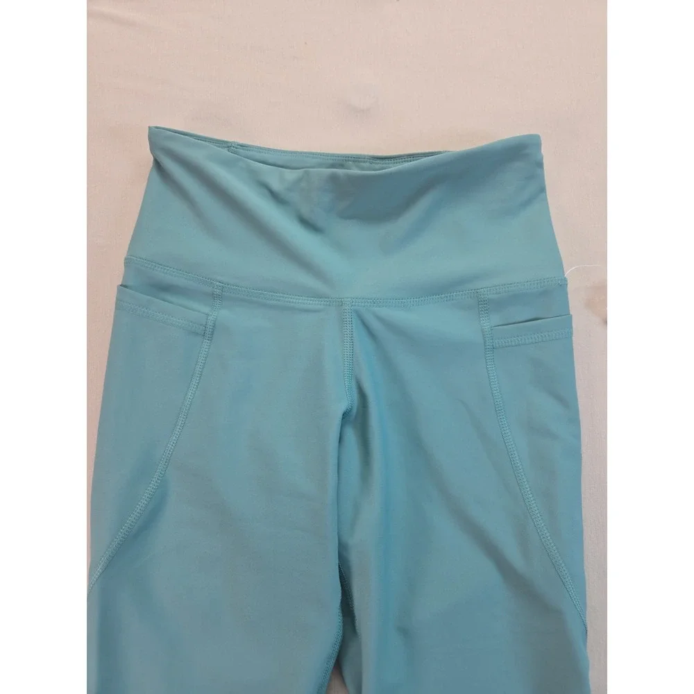 Old Navy Go-Dry High Rise Moisture Wicking Leggings Active Aqua Solid S